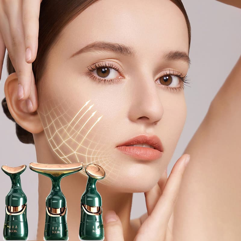 Massageador Facial Profissional 3 Em 1 Elétrico Vibração Lifting Skin Firmeza Anti-idade Pescoço N7