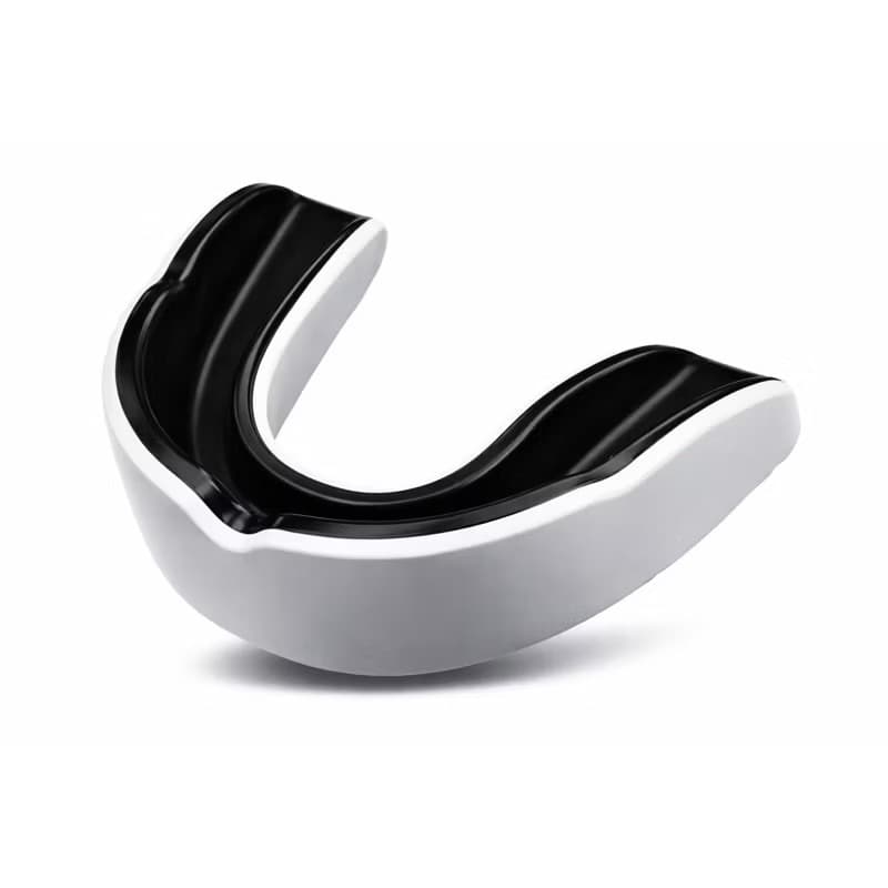Protetor Bucal Moldável Universal Branco Com Preto – Proteção para Boxe, MMA e Esportes de Contato