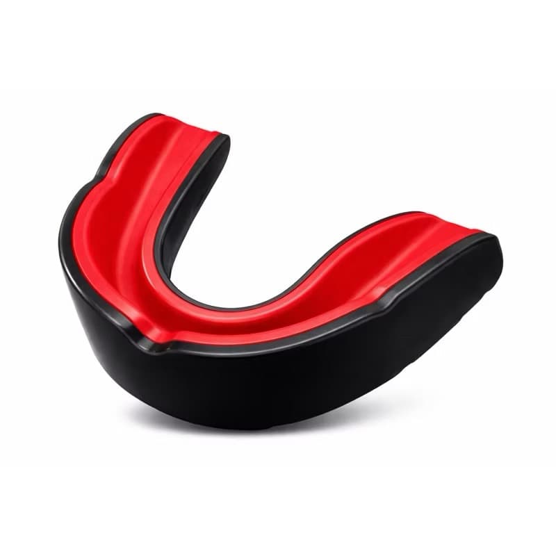 Protetor Bucal Moldável Universal Preto com Vermelho – Proteção para Boxe, MMA e Esportes de Contato