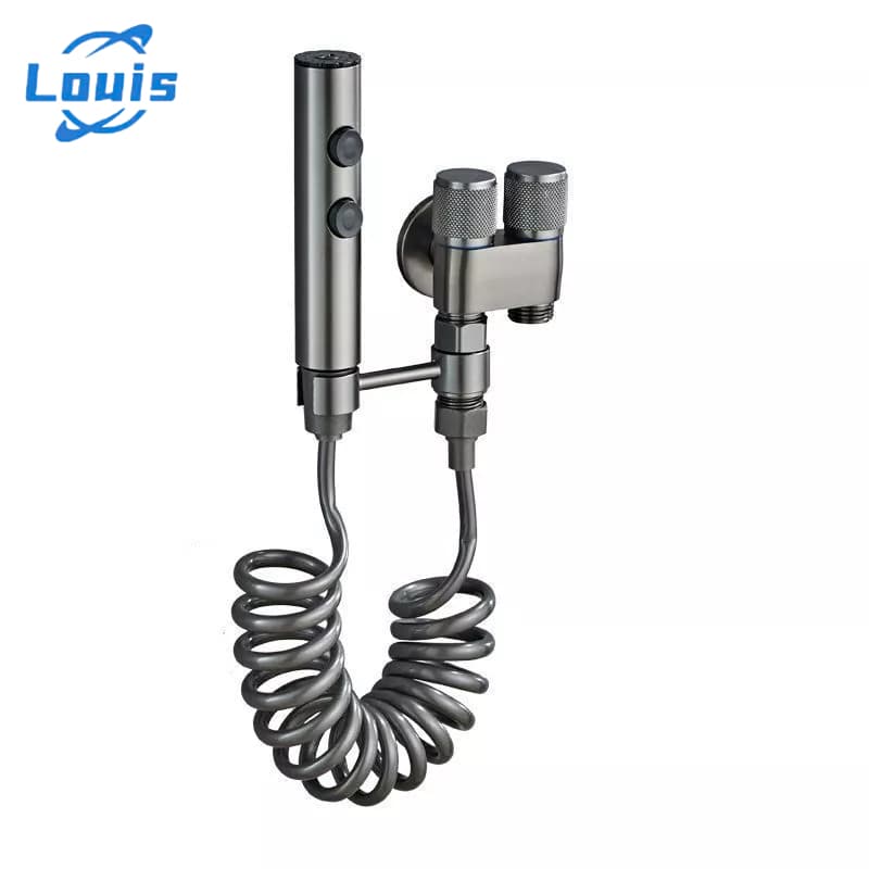 Louis Kit Ducha Higiênica Para Banheiro Duas Saídas De 1/2 Mm Com Registro Conjunto De Pulverizador