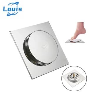 Louis Ralo Click Inteligente 15x15cm Inox, Quadrado Veda Cheiro para Banheiro e Cozinha
