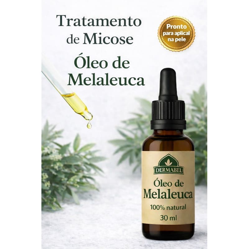 Óleo de Melaleuca 30ml Pronto para aplicar na Rosto, Pele, unha Micose, calcinha Dermabel Tea Tree