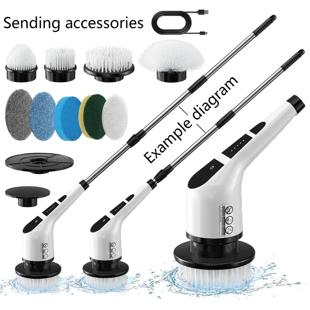 Escova De Limpeza elétrico Ajustável Janela Banheiro e Cozinha 7 em 1/9 em 1 Recarregável