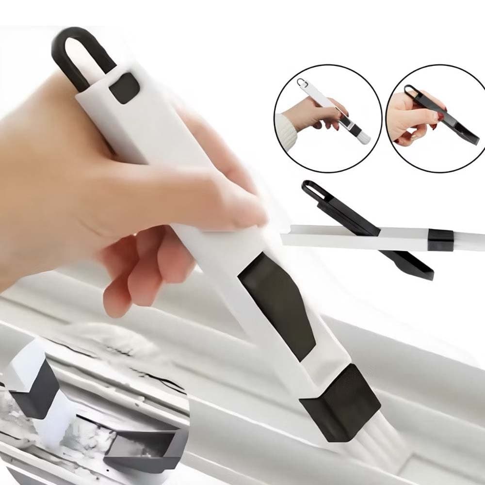 Kit 1/2 Limpeza 2 em 1 Pincel e Pazinha para Frestas, Janelas e Teclado