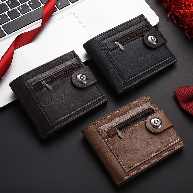 Carteira Masculina Slim João Porta Documento e Moeda com Zíper Reforçado em Courino Premium