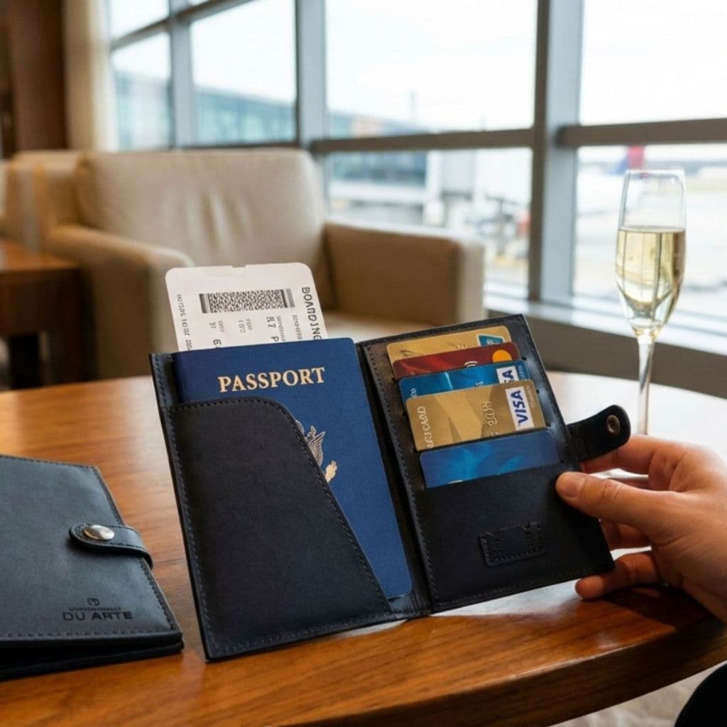 Carteira Porta Passaporte E Documentos Porta Passaporte de Couro Sintético