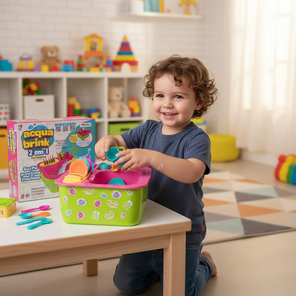 Pia De Cozinha Sai Agua Infantil Brinquedo Acqua Brink 22 Acessórios Promoção Envio Rápido!!!