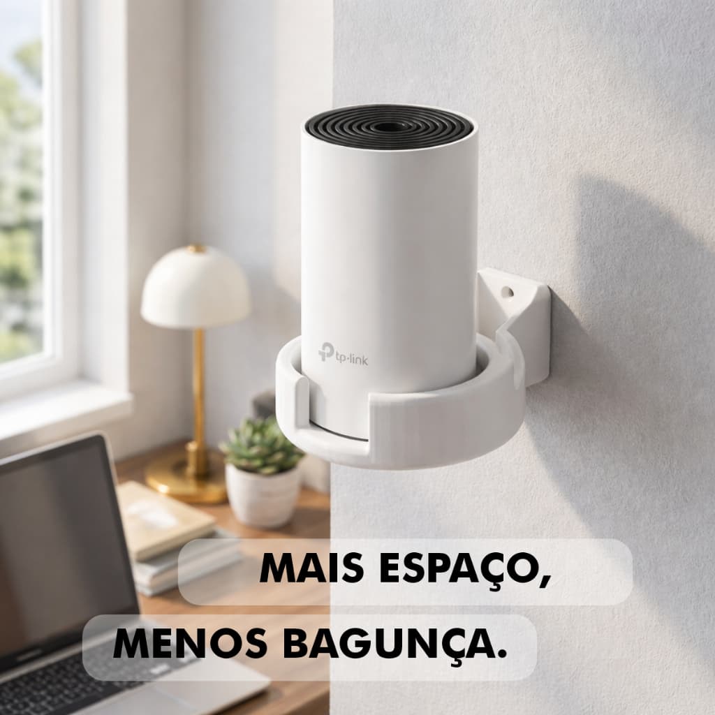 Suporte De Parede Para Roteador Mesh Wifi Organizador Ventilado Compatível Deco M4 E4