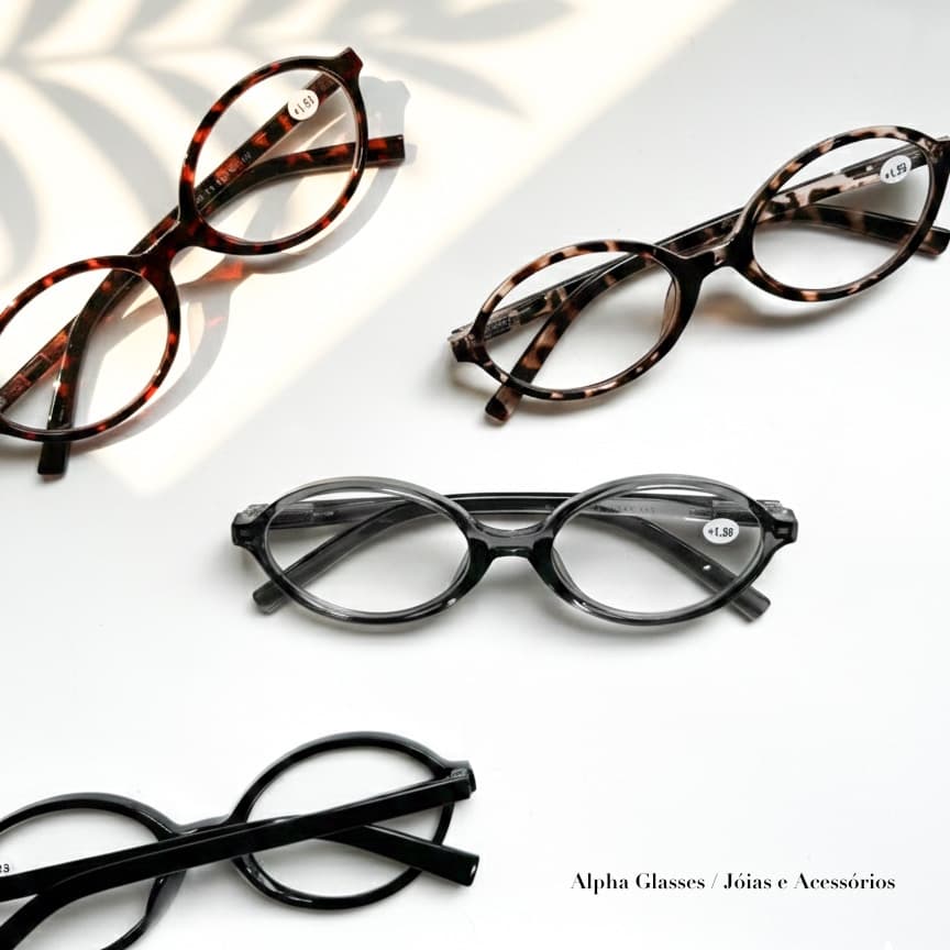 Óculos de Grau Para Leitura unissex Feminino Presbiopia , Armação Ovais Moda Retro +1.00 ao 4.00