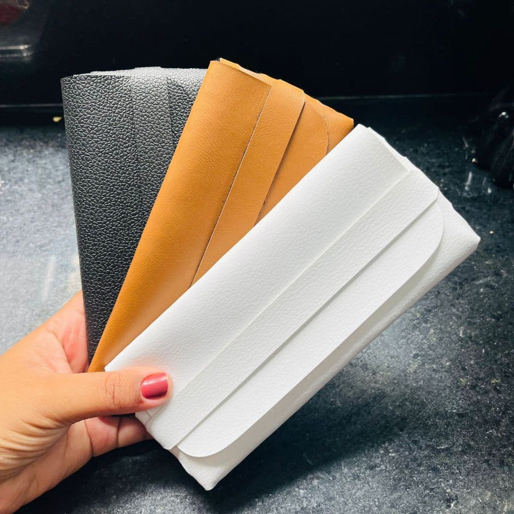 Kit 10 Porta óculos estojo couro ecológico case Atacado Revenda Resistente Capa Aveludada