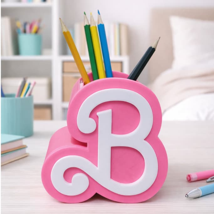 Porta-Treco Barbie Organizador de Mesa Rosa Decoração Charmosa e Criativa