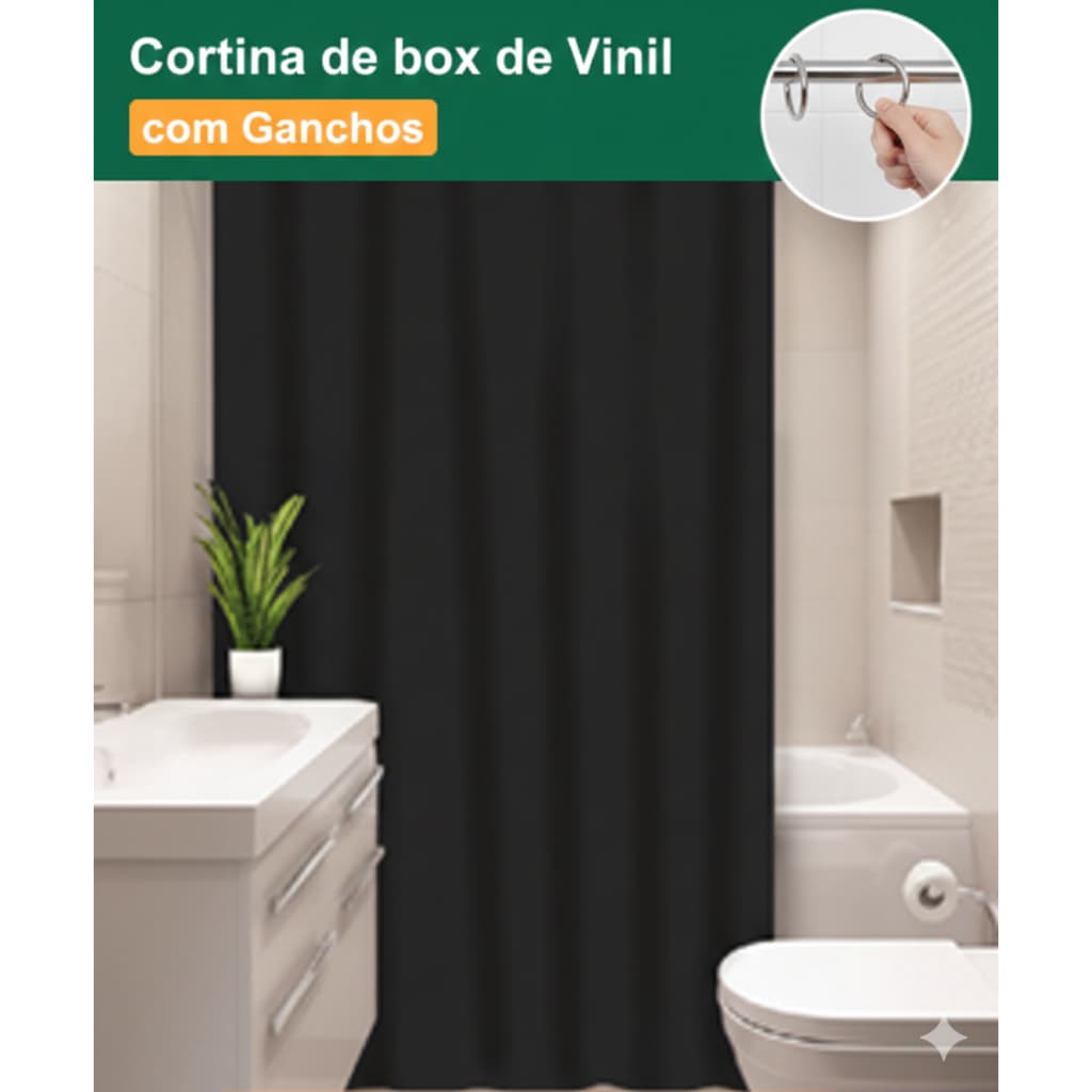 CORTINA DE BOX VINIL ANTI MOFO VARIAS CORES
