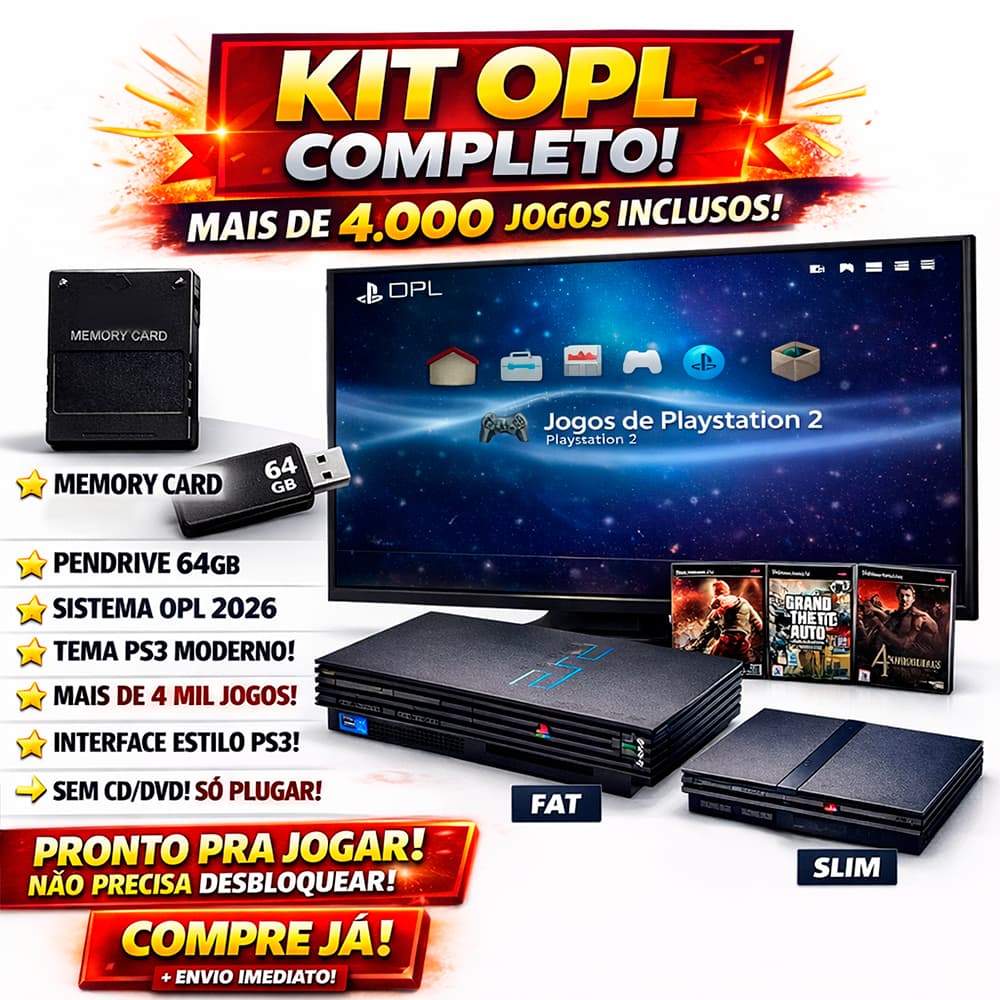 Kit Xebplus + Memory Card Opl E Pendrive 64gb + 4412 Jogs