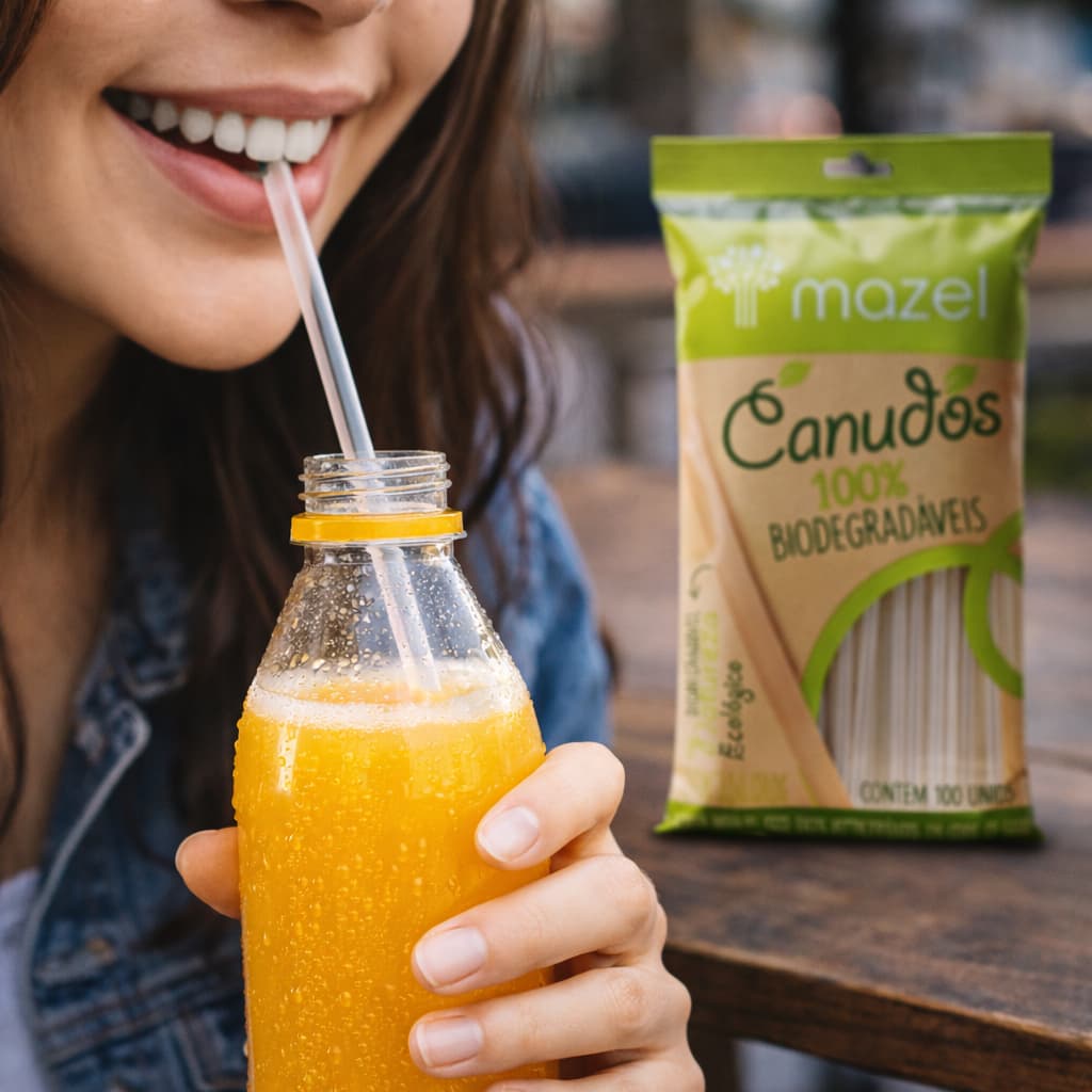 Canudo Plástico Transparente 5mm Tradicional 100 Unidades Refrigerante Drinks Água de Coco