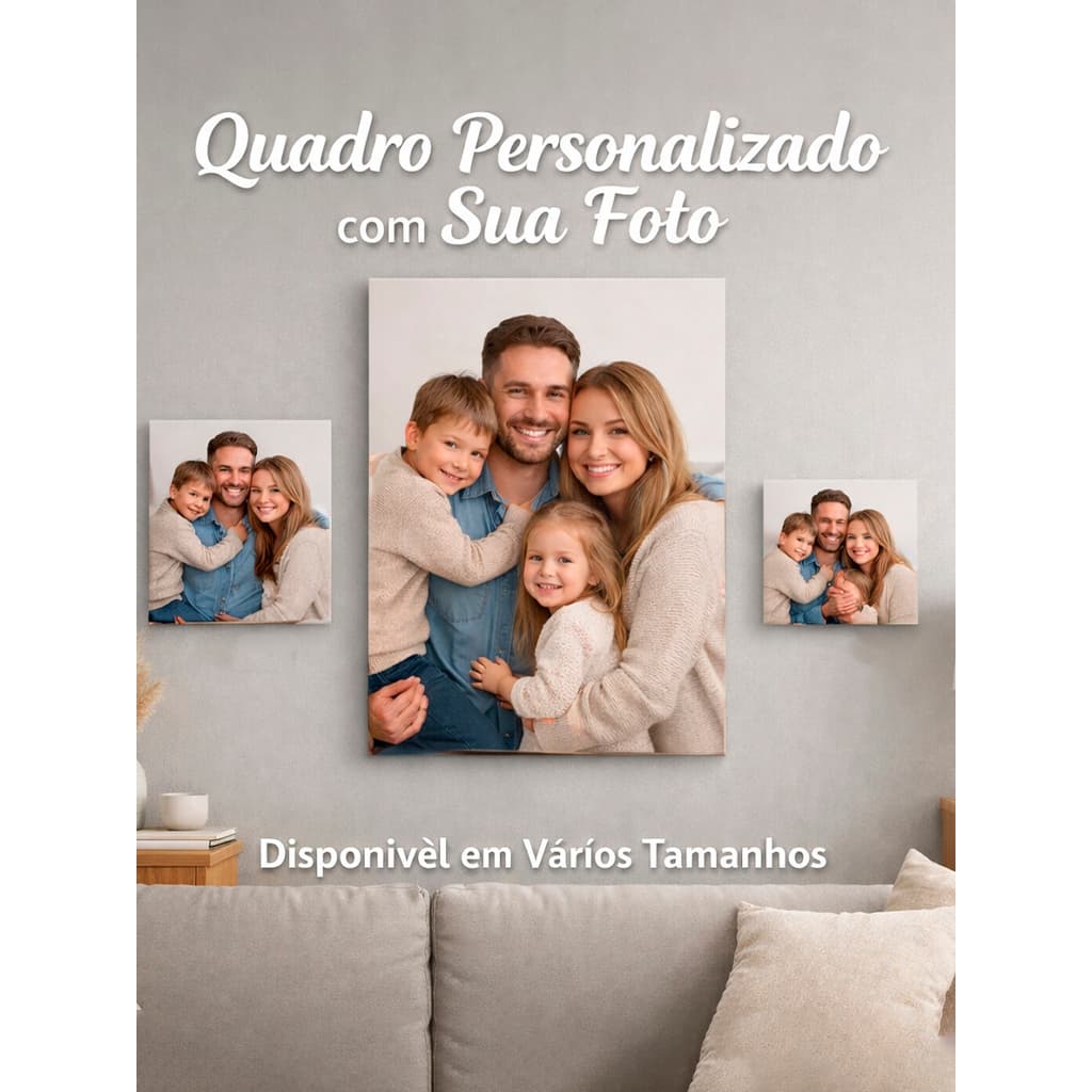 Quadro PERSONALIZADO SUA FOTO, Não é adsivo é em tela material em tecido de alta qualidade