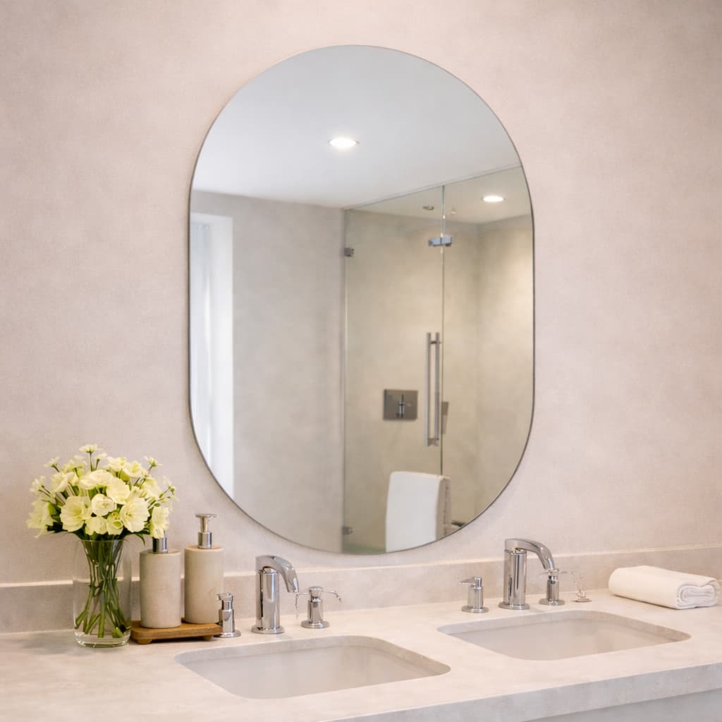 Espelho Orgânico Pílula Lapidado 60x40 Parede Decorativo Banheiro Quarto Sala Hall Maquiagem