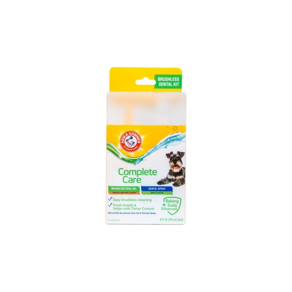 Kit Higiene Bucal para Cães Adultos – Gel Oral Sabor Amendoim 113g + Spray Bucal Menta 118ml Fresh Breath & Tartar Cont