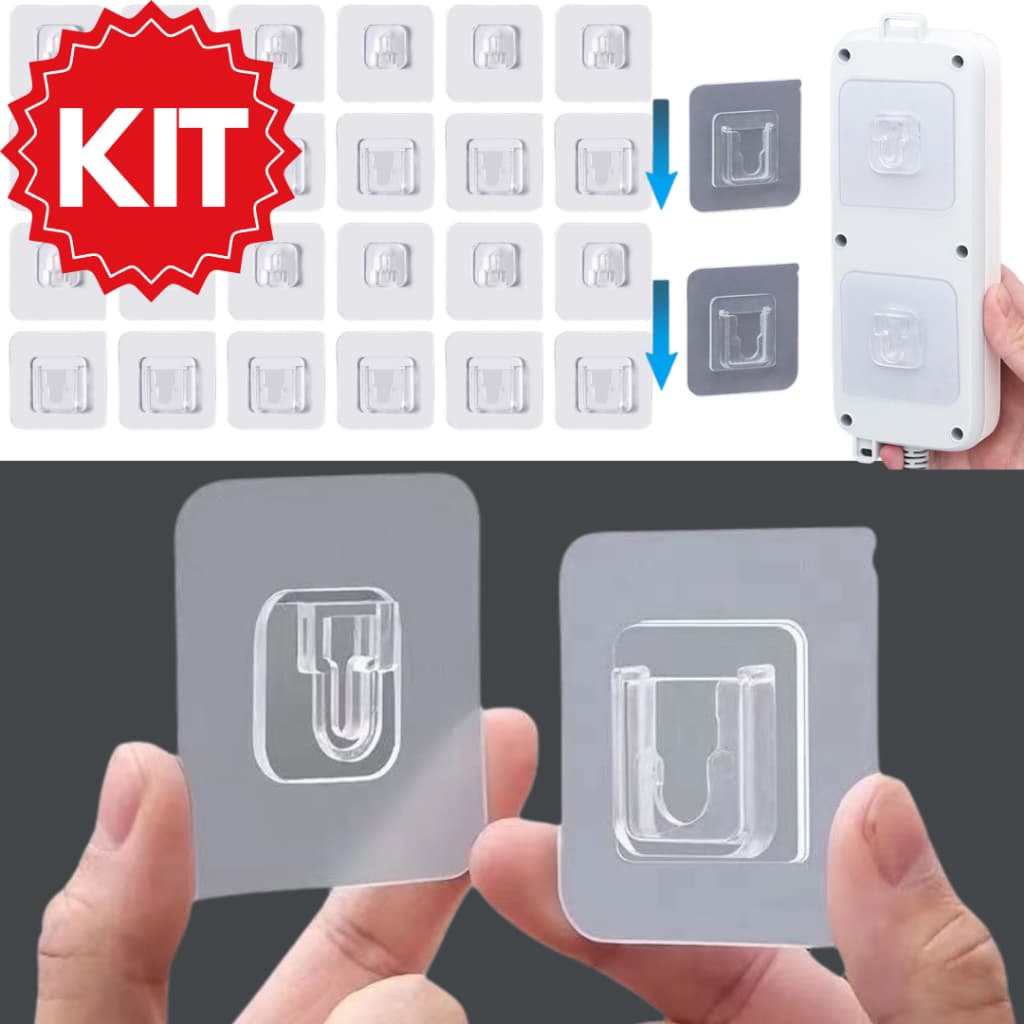 Gancho Adesivo Dupla Face Super Forte Ate 8kg Sem Furos Pregos Para Banheiro E Cozinha Macho Fêmea