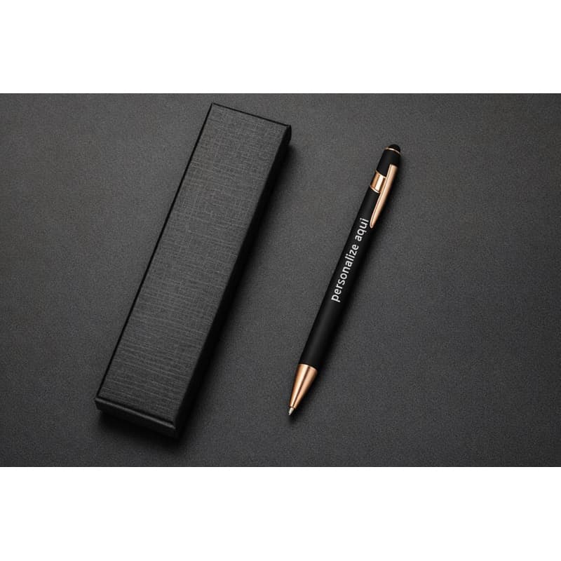 Caneta Touch +estojo Personalizada com acabamento Similar a borracha Gravação a Laser Nome Empresa ou Logo