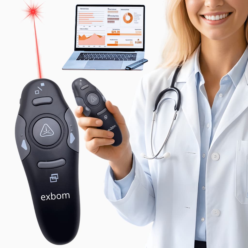 Apresentador e Passador de Slides Laser USB Sem Fio | Controle PowerPoint Aula Palestra