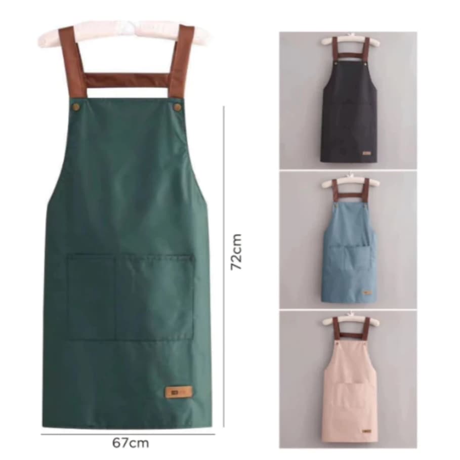 Avental Impermeavel De Cozinha A Prova De Água e oleo De Limpeza com grandes bolsos