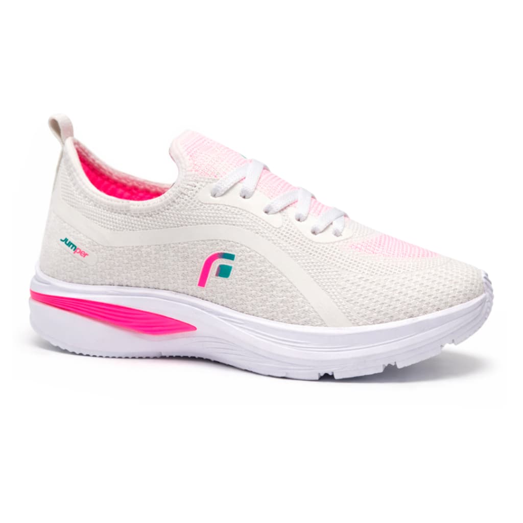 Tênis Feminino Esportivo Jumper Branco Treino Academia Slip On