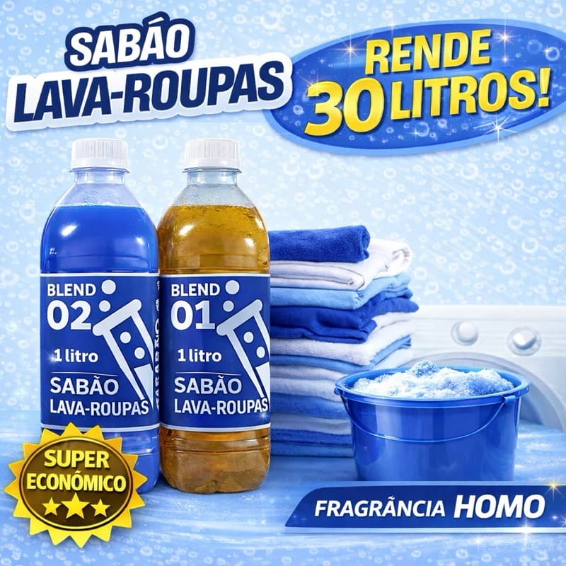 BLEND BASE SABÃO LÍQUIDO AZUL HOMO 2X1LT - RENDE 30L