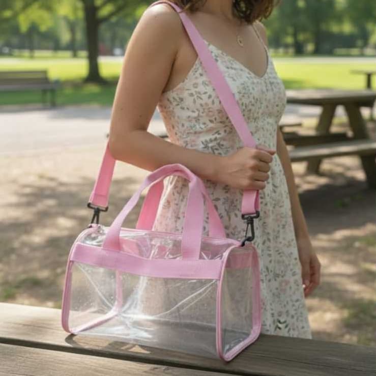 ​Bolsa Mala Transparente PVC Grande com Alça Removível – Organizador de Viagem  Maquiagem e Academia