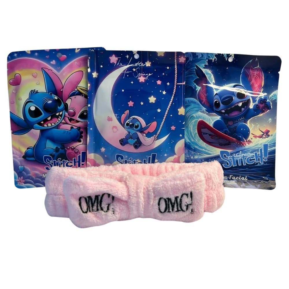 Kit 1, 3 ou 5 Unidades Máscara Facial StitchHidratante Nutritiva – Skin Care Kawaii Mascara Coreana