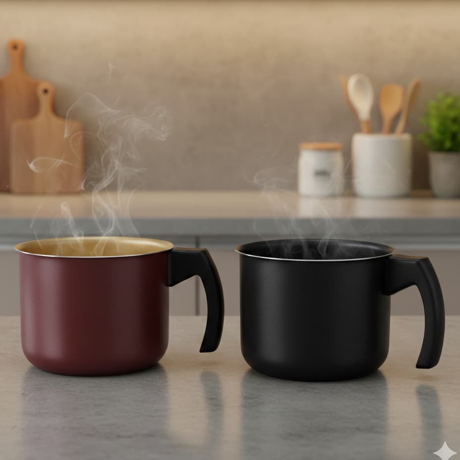 Canecão Antiaderente Fervedor Leiteira Caneco 1.300 Litros Resistente e Prático Cereja Preto