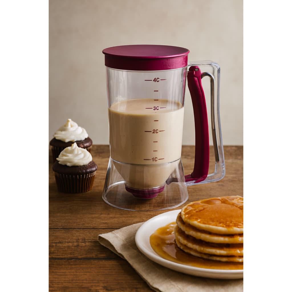 Jarra dispenser dosador medidor de massa 900 ml para cupcake panqueca waffle crepe bolo confeitaria