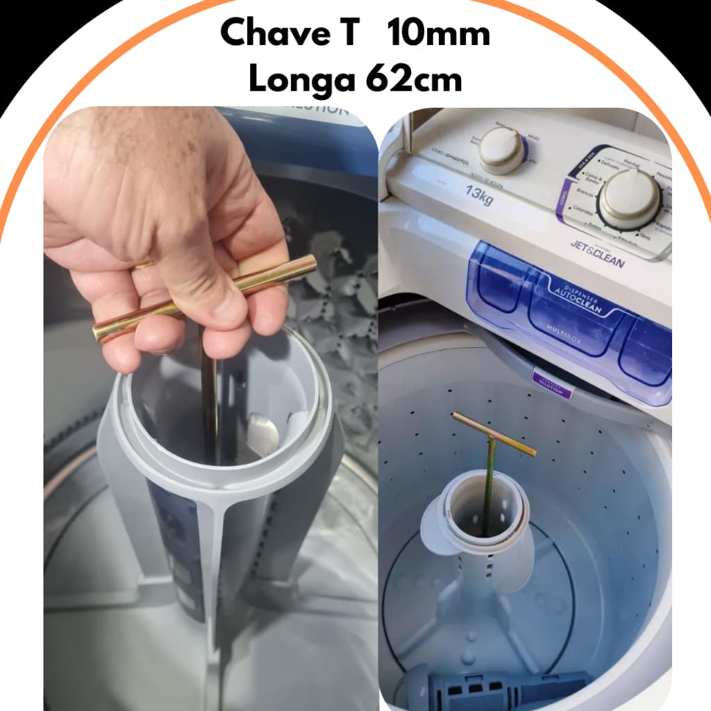 Chave T10mm Longa 62cm Para Limpeza Agitador Brastemp