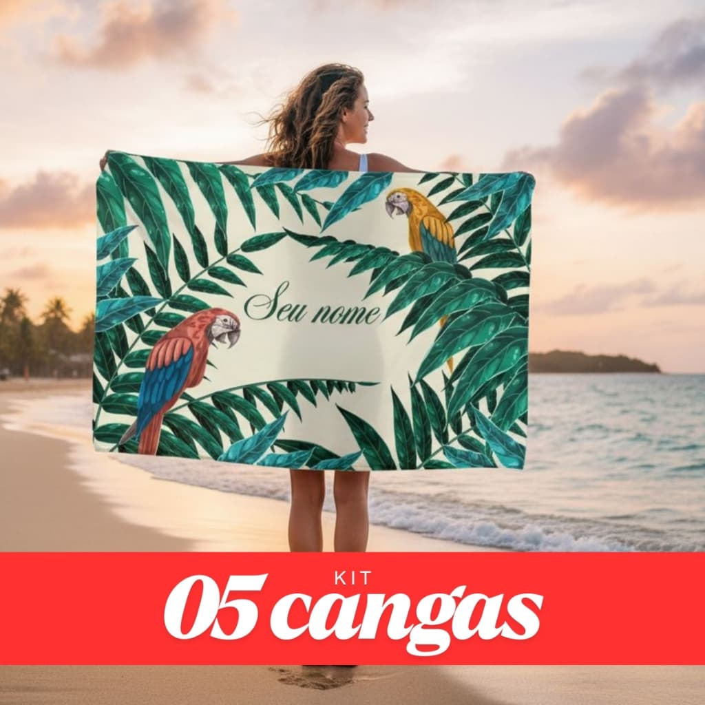 5 Cangas Personalizadas Moda Praia Verão 1,48x1