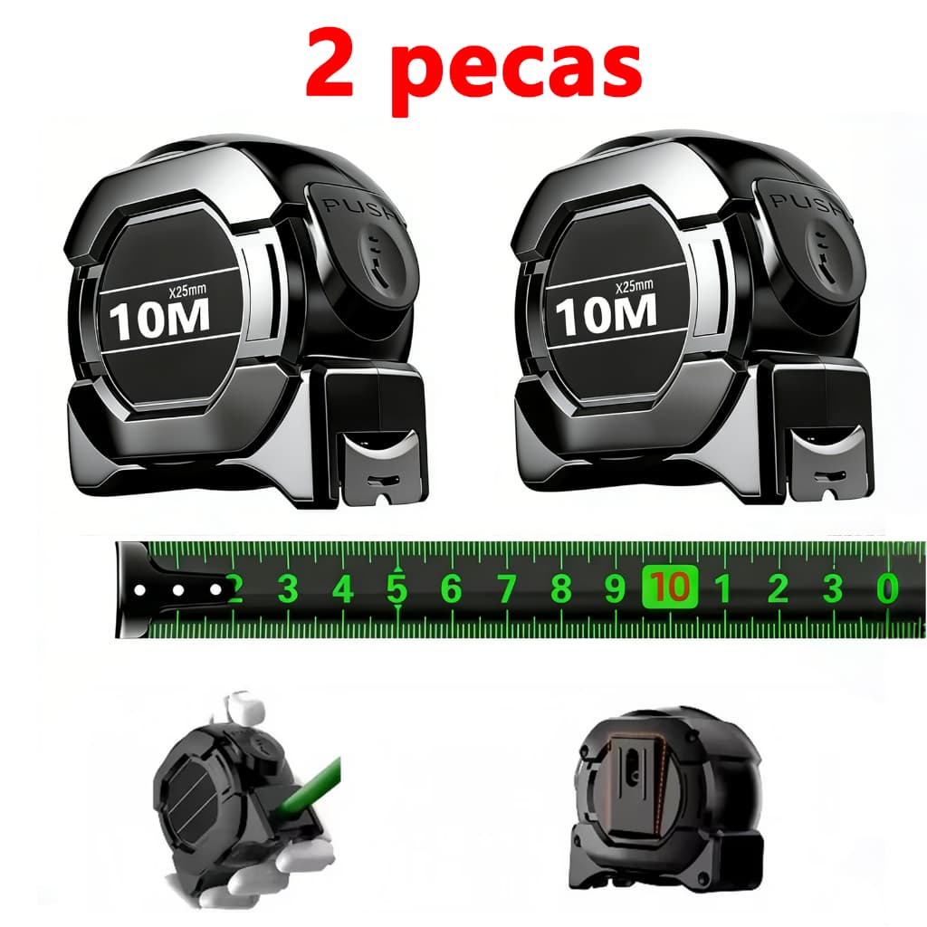 1 Peças /2 Peças Trena Profissional Fita Métrica Fluorescente Com Trava 5M/7.5M/10M Alta Precisão  Resistente A Quedas
