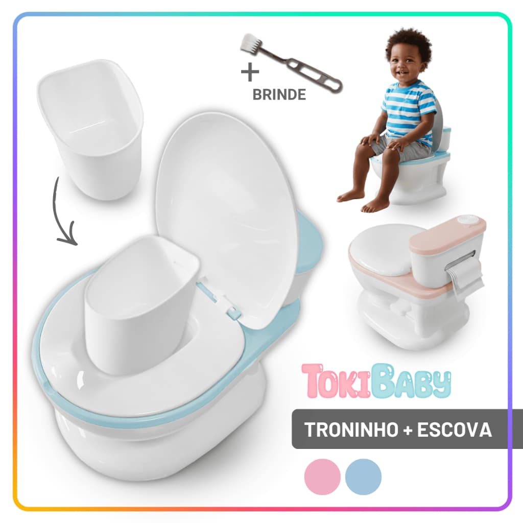 Troninho Privadinha Infantil Pinico Educativo Desfralde Vaso Sanitário Realista Prático Menino e Menina Toki Baby