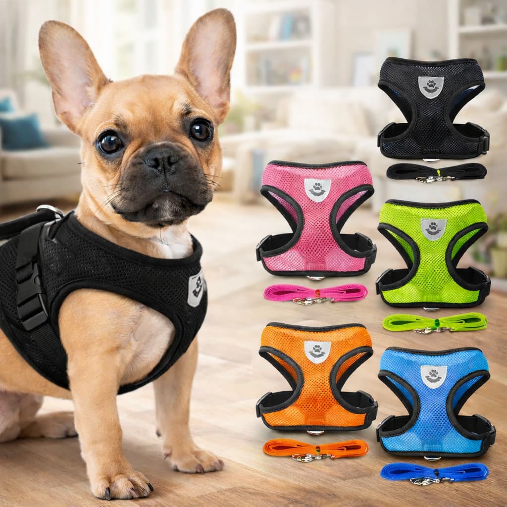 Peitoral Cachorro Guia Ajustável Coleira Peitoral Pet Passeio Conforto Gatos Cães Pequenos Médios Grandes