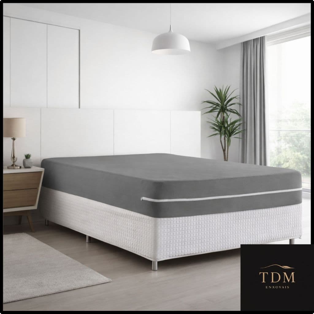 Capa de Colchão em Malha 100% Algodão com Zíper - Alta Qualidade - SOLTEIRO - CASAL - QUEEN