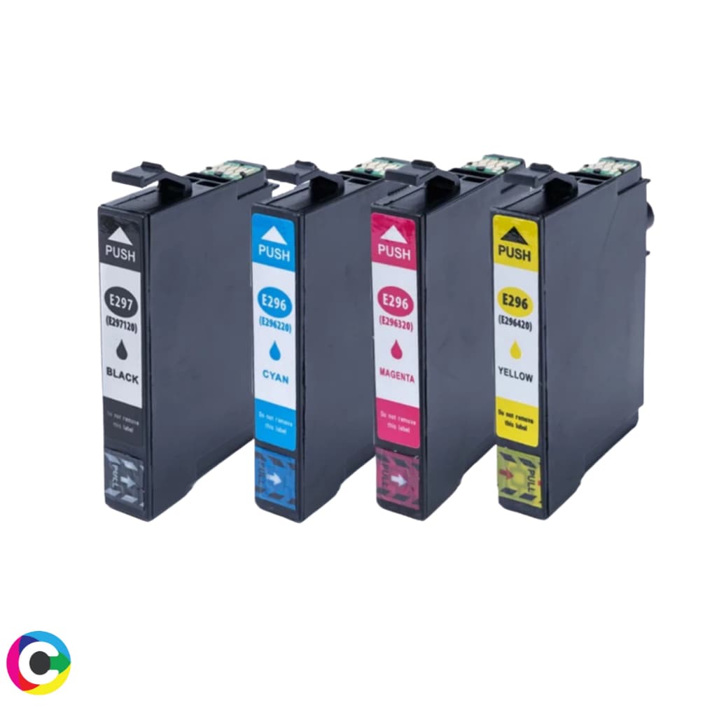 Kit 4 Cartuchos Compatível Epson T296 T297 XP231 XP241 XP431 XP441 Impressora Tinta Colorido Preto
