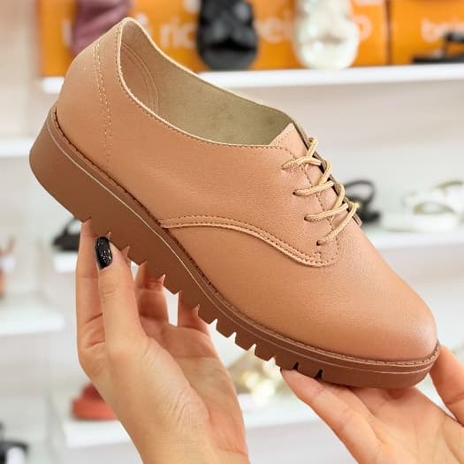 Sapato Feminino Beira Rio Casual Confortável com Cadarço Social e Dia a Dia