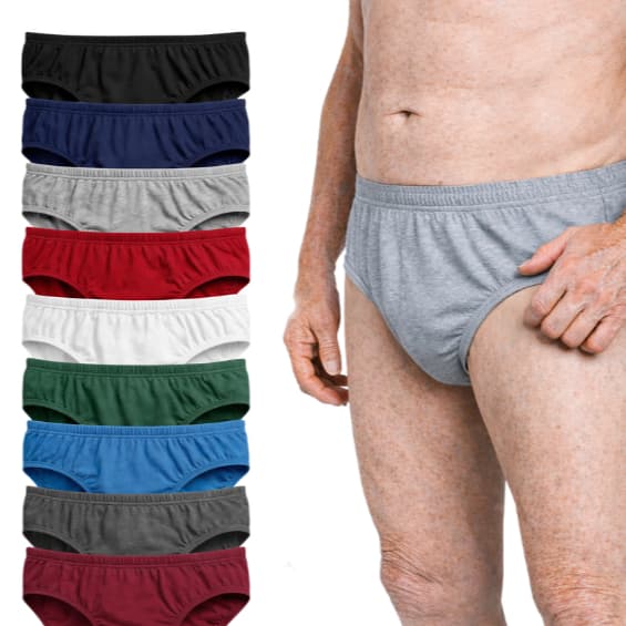 Cueca Slip do vovo Senhor,  Idoso, Elástico Embutido 100% Algodão  kit 3,6,9,12 Confortavel Plus Size Boa Barato