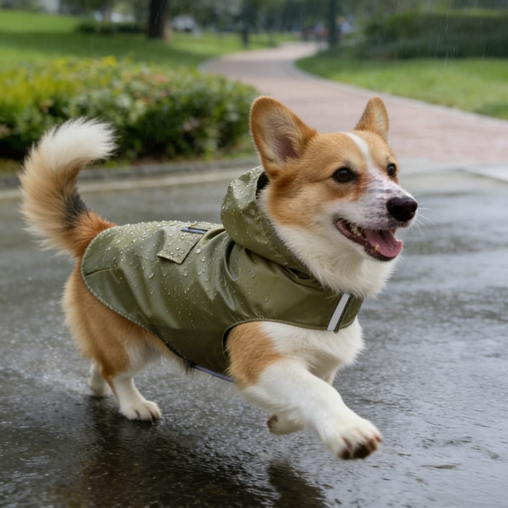 Capa de chuva para cães com faixas refletivas,impermeável,para maior segurança durante as atividades