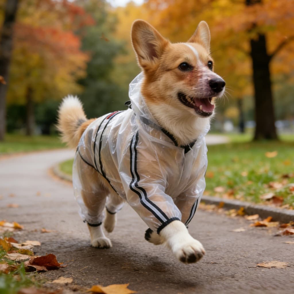 Capa de chuva à prova de vento e impermeável para cães,cobrindo totalmente as quatro patas e a cauda