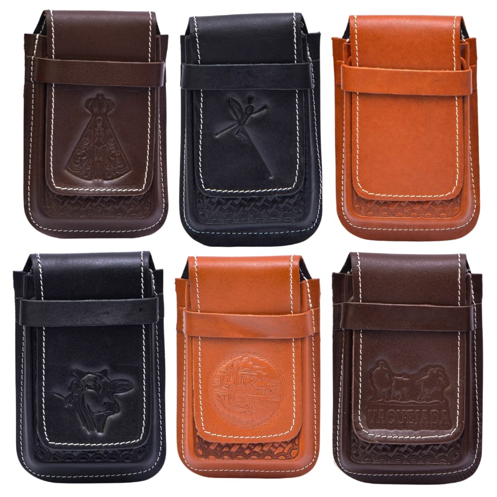 Bainha Capinha em Couro Legítimo para Celular - Kit com 10 Unidades- Country Para Smartphone-Revenda