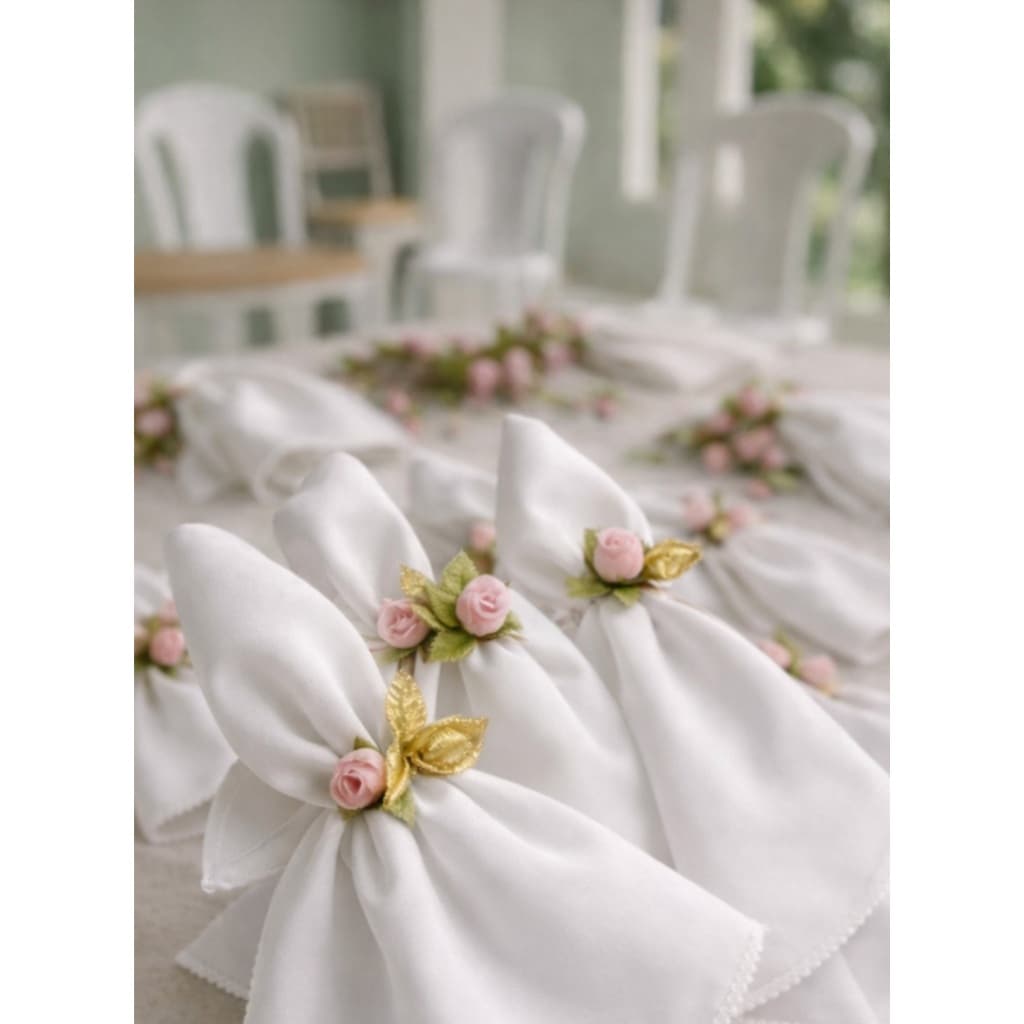 Kit com 8 guardanapos mesa posta todo branco 35cm X 35cm Oxford Premium