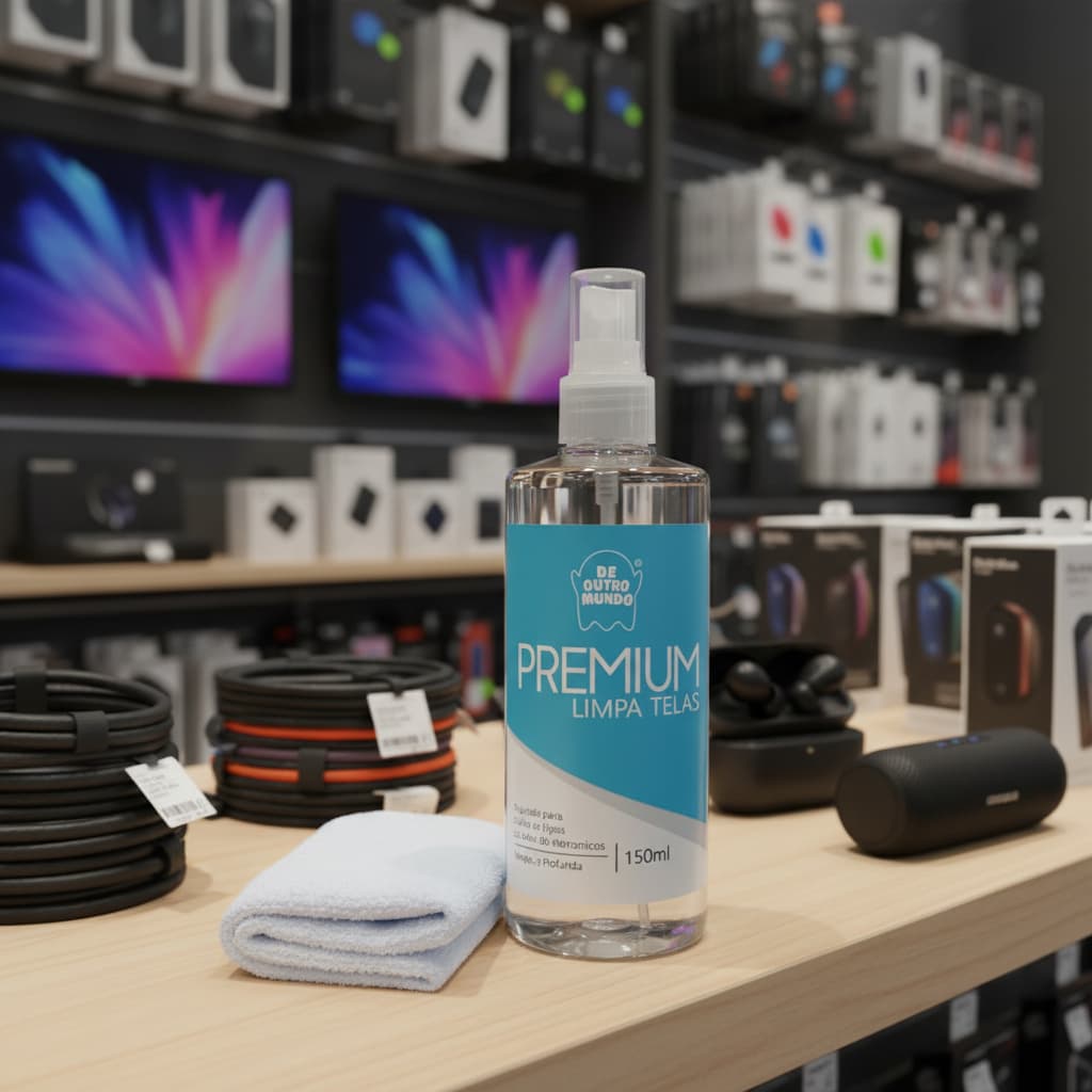 Limpa Tela + Pano Microfibra 160Ml Removedor Sujeira Tela TV/CELULAR/NOTEBOOK