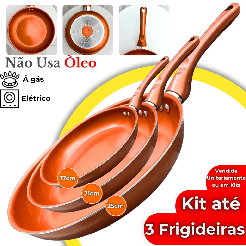 Frigideiras Ceramica Antiaderente Fogão Gás Elétrico Profissional Grande Cabo Antitérmico