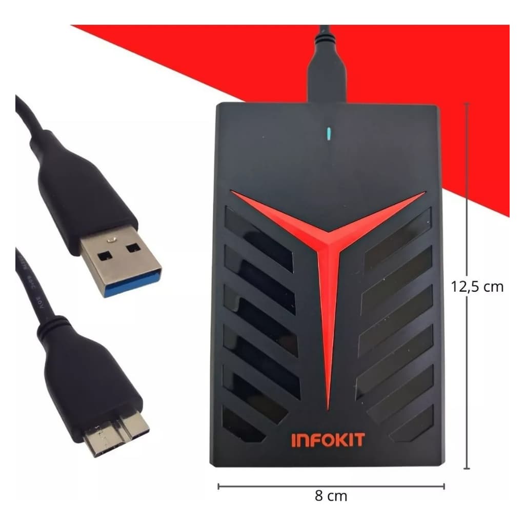 Hd Externo Portátil - 500gb 2.5 Portátil Slim + Cabo Usb