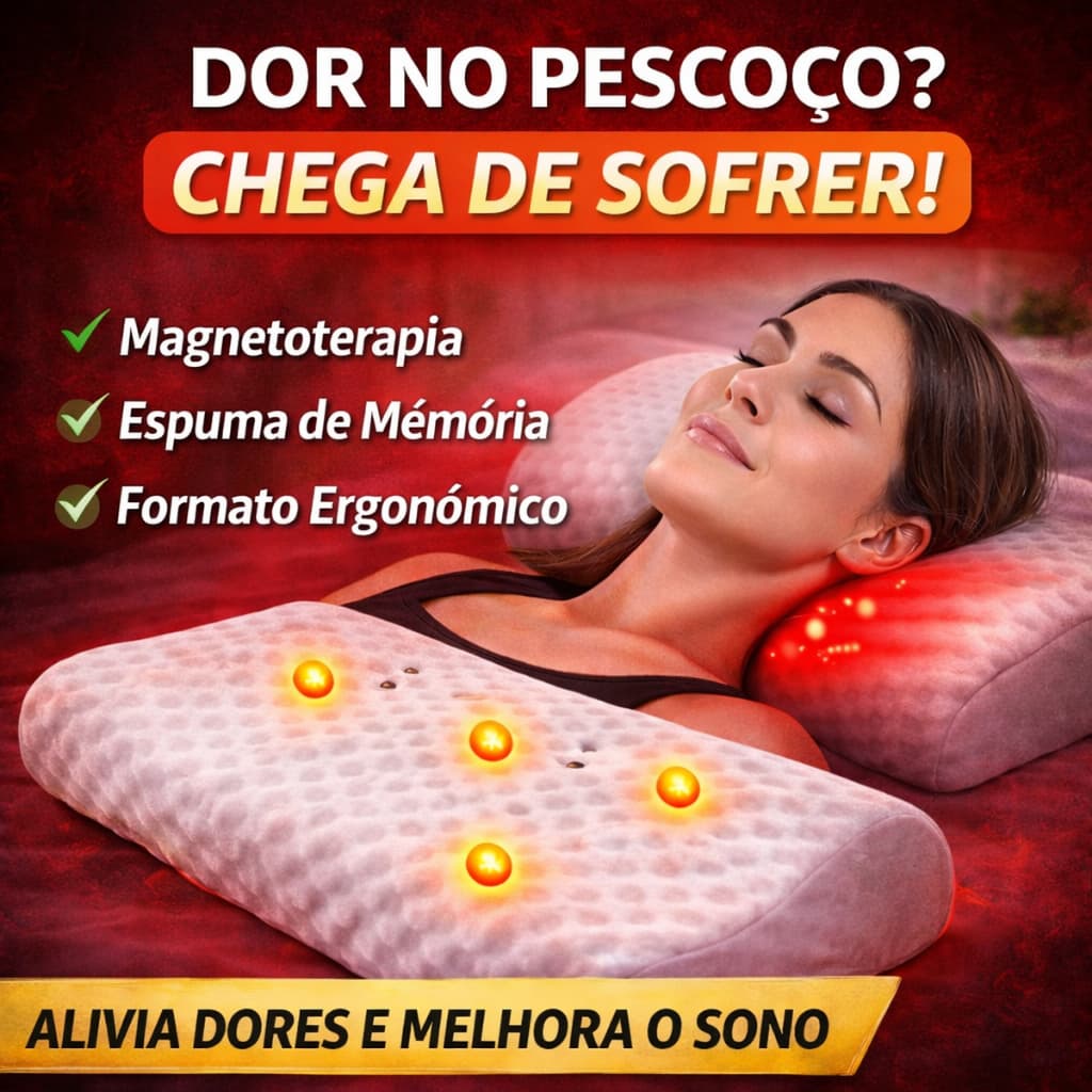 TRAVESSEIRO CERVICAL ORTOPÉDICO MAGNÉTICO COM INFRAVERMELHO