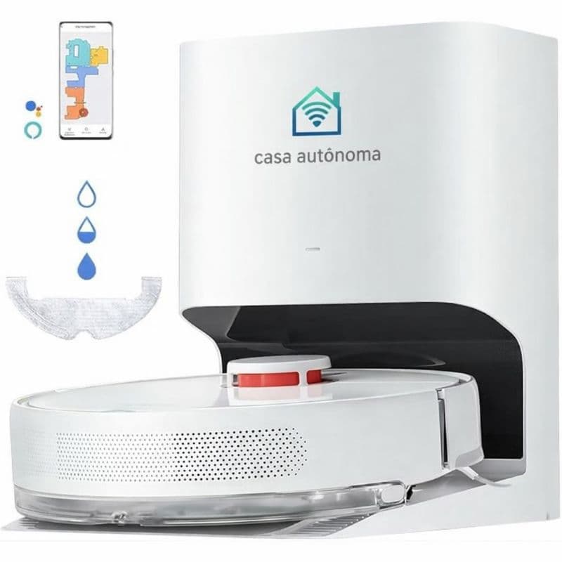 Robô Aspirador H40 – 10000Pa, Mapeamento a Laser, Autoesvaziamento, 2 em 1