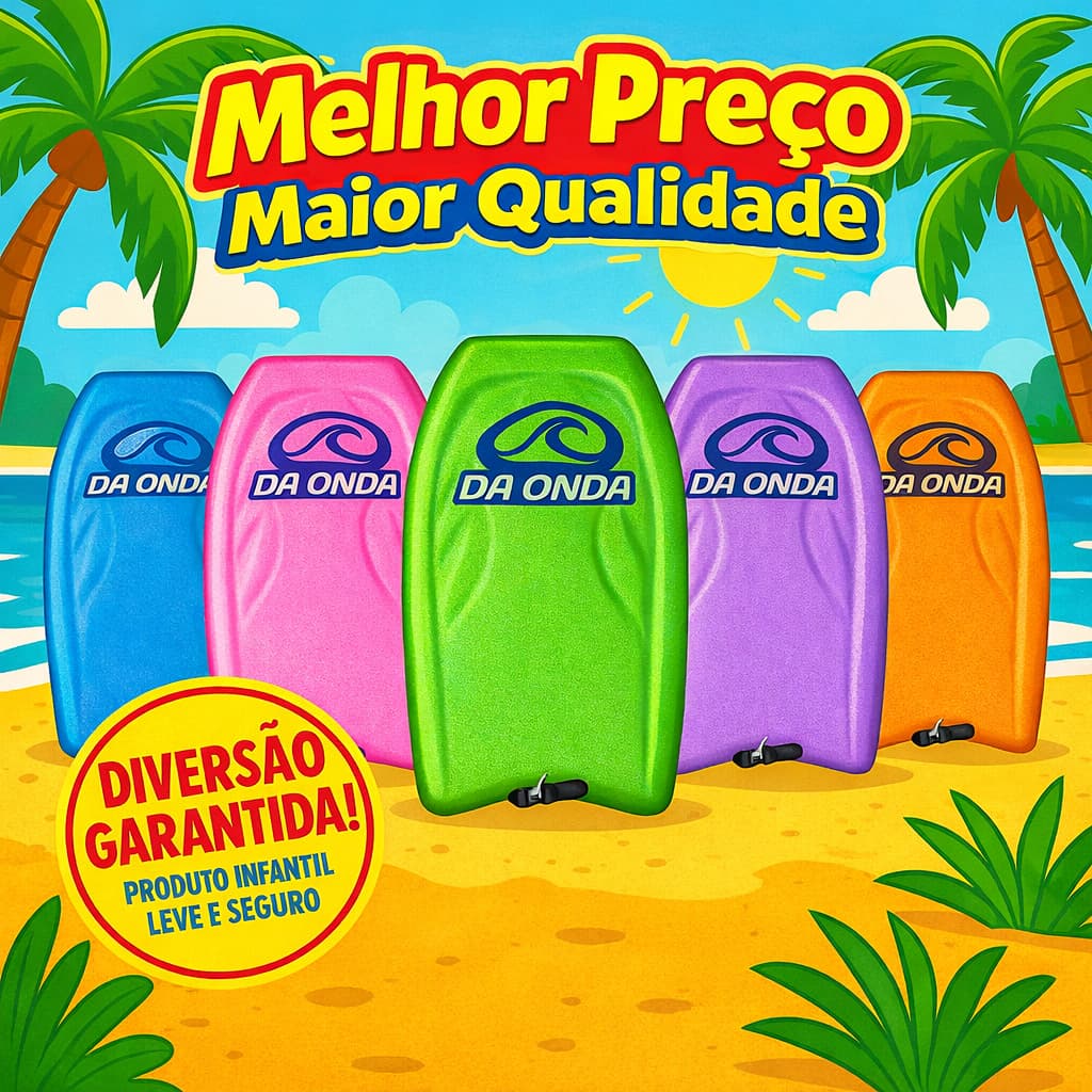 Prancha Surf BodyBoard Infantil Com Leash Praia Piscina